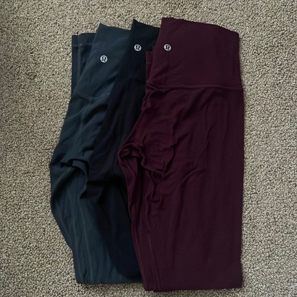 Lulu Lemon - 3 pairs of align leggings 28inch, size 4